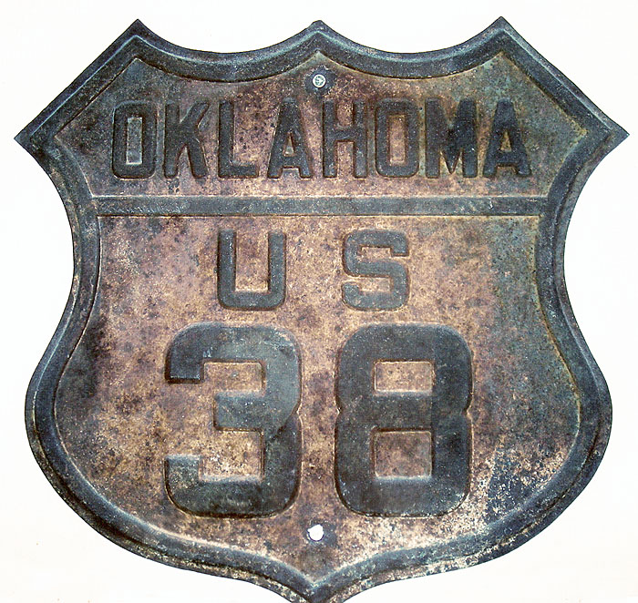 Oklahoma U.S. Highway 38 sign.