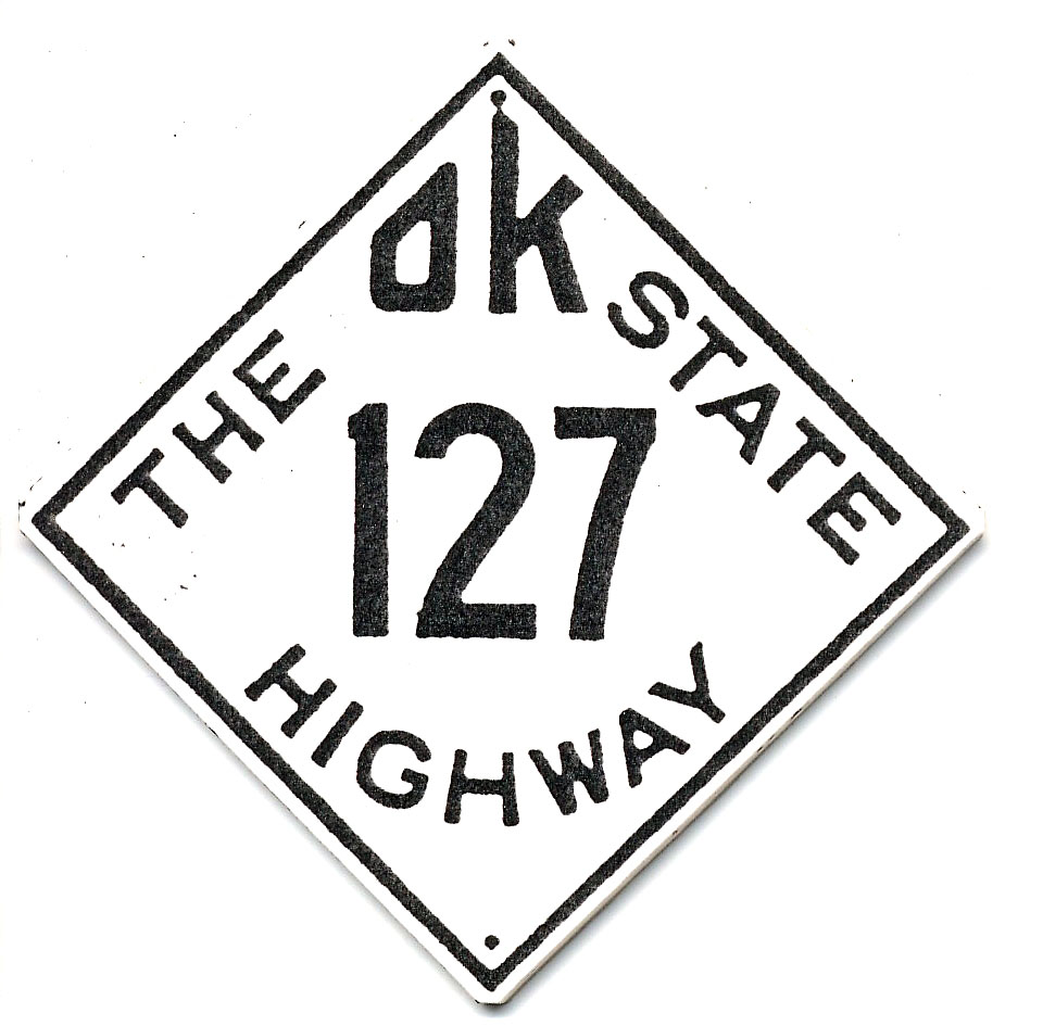 Oklahoma State Highway 127 sign.