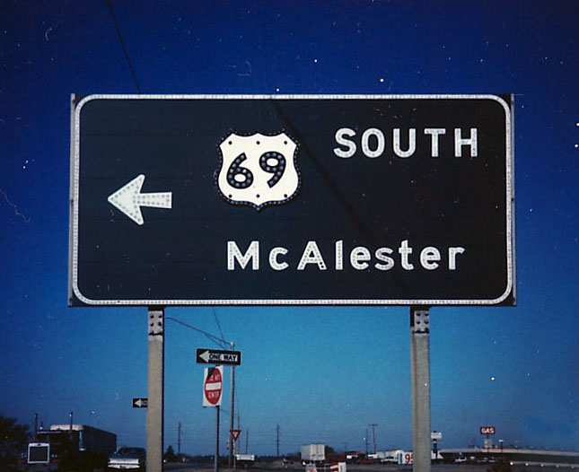 Oklahoma U.S. Highway 69 sign.
