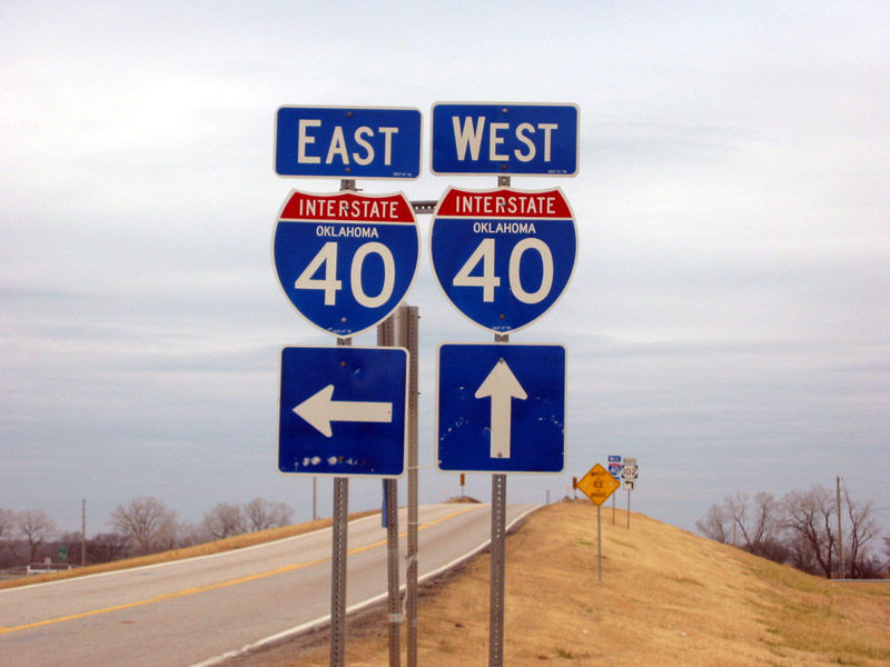 Oklahoma Interstate 40 sign.