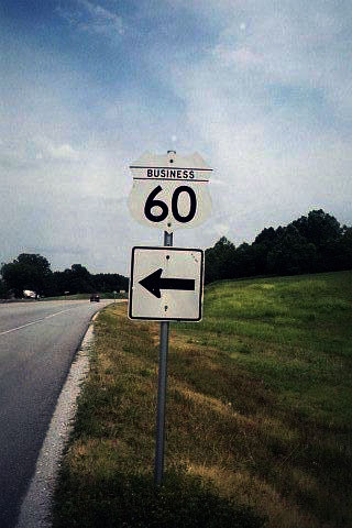Oklahoma business U. S. highway 60 sign.