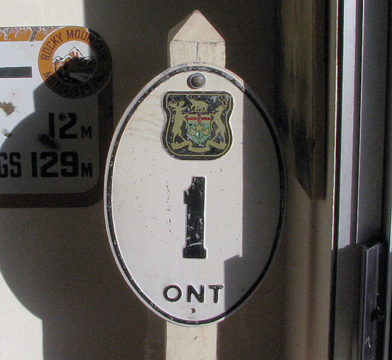 Ontario Provincial Highway 1 sign.