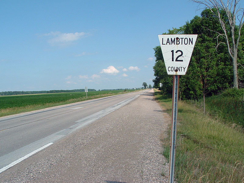 Ontario Lambton County route 12 sign.