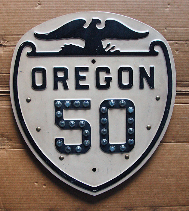 Oregon State Highway 50 sign.