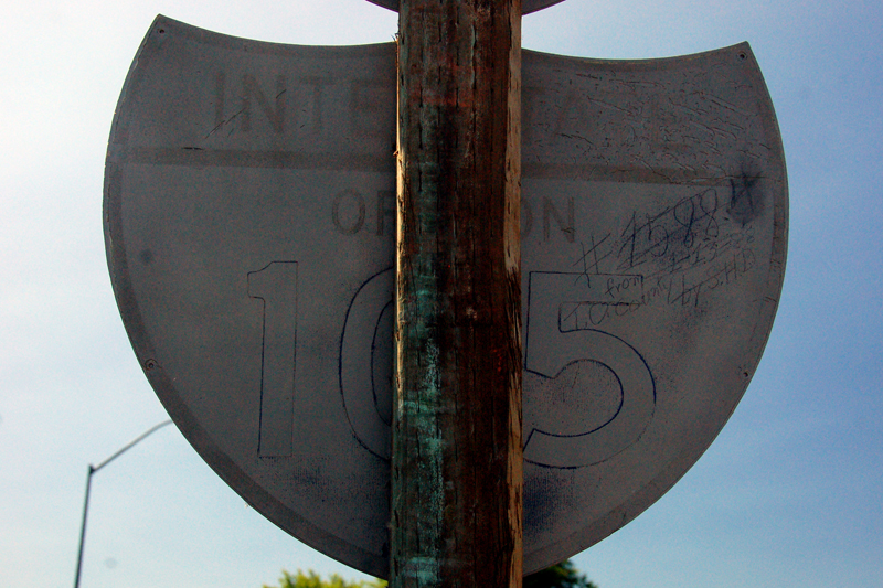 Oregon - Interstate 105 and Interstate 5 sign.