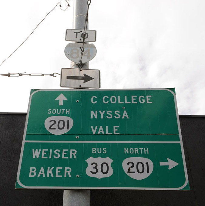 Oregon - Interstate 84, U.S. Highway 30, and State Highway 201 sign.