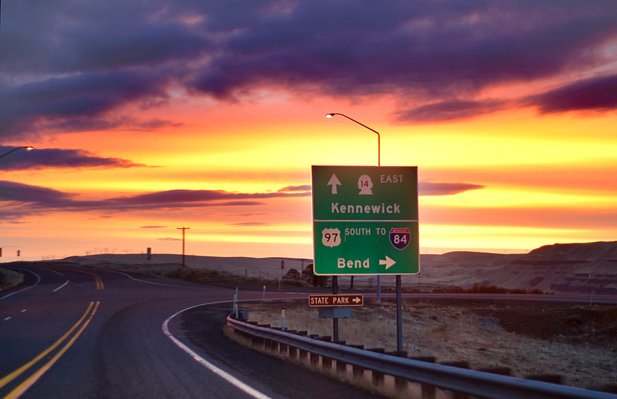 Oregon and Washington - Interstate 84 sign.