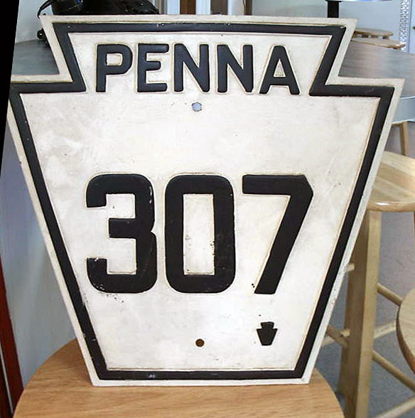Pennsylvania State Highway 307 sign.