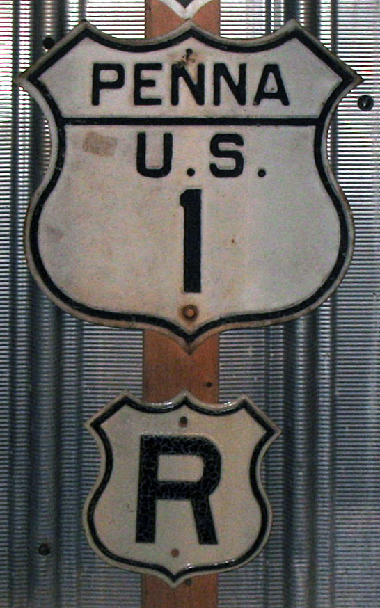 Pennsylvania U.S. Highway 1 sign.