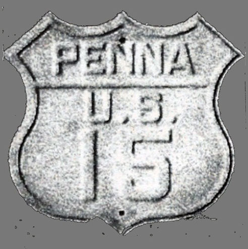 Pennsylvania U.S. Highway 15 sign.
