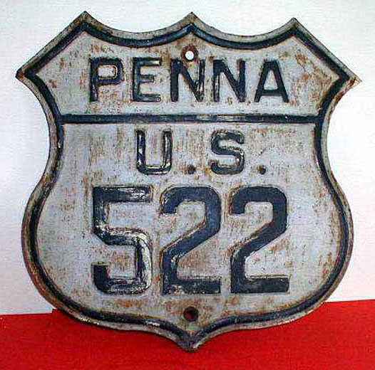 Pennsylvania U.S. Highway 522 sign.