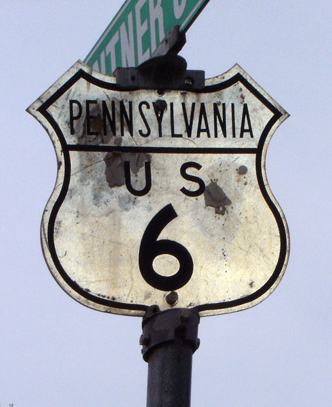 Pennsylvania U.S. Highway 6 sign.