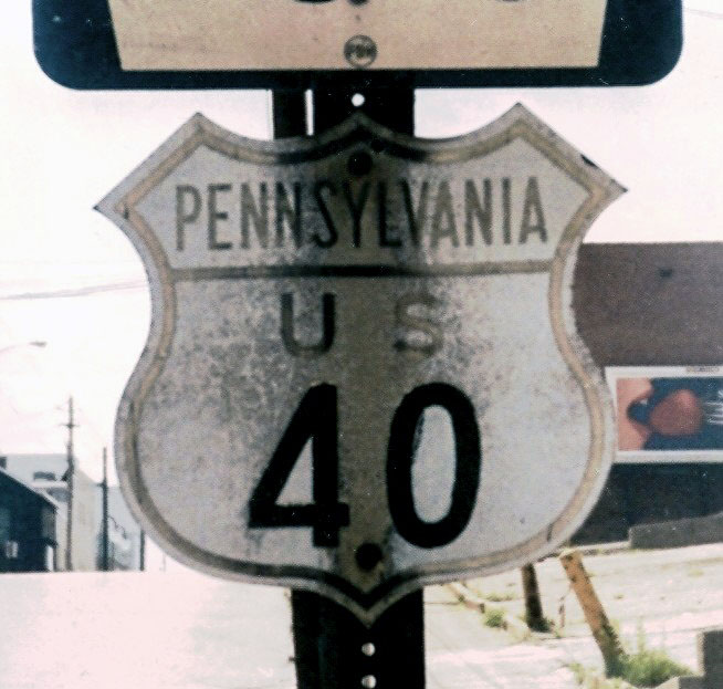 Pennsylvania U.S. Highway 40 sign.