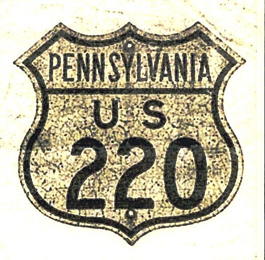 Pennsylvania U.S. Highway 220 sign.