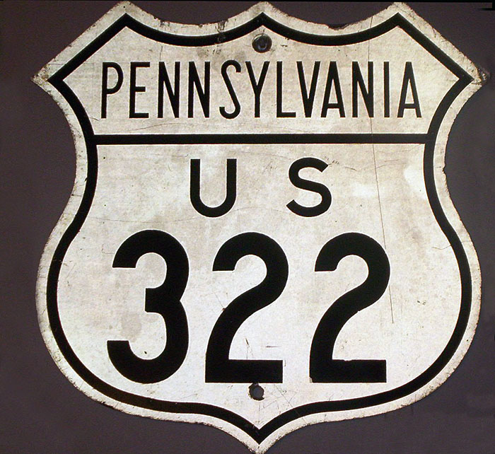 Pennsylvania U.S. Highway 322 sign.