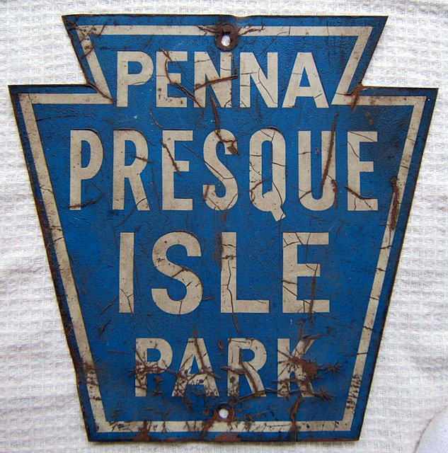 Pennsylvania Presque Island Park sign.