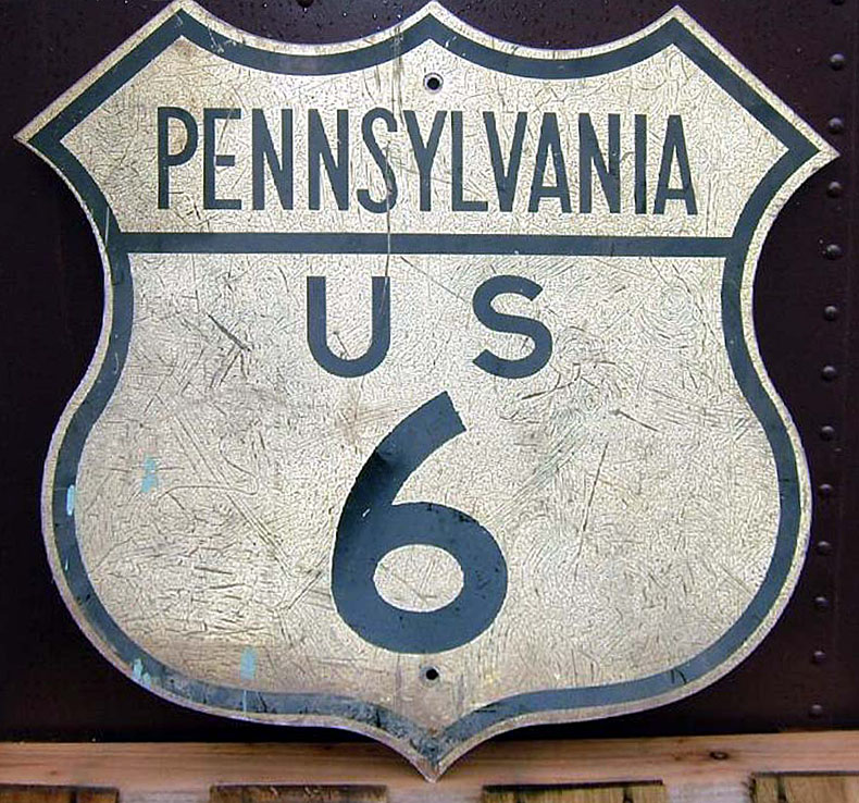 Pennsylvania U.S. Highway 6 sign.