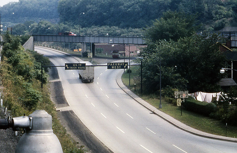 Pennsylvania - State Highway 51, U.S. Highway 30, U.S. Highway 22, and U.S. Highway 19 sign.