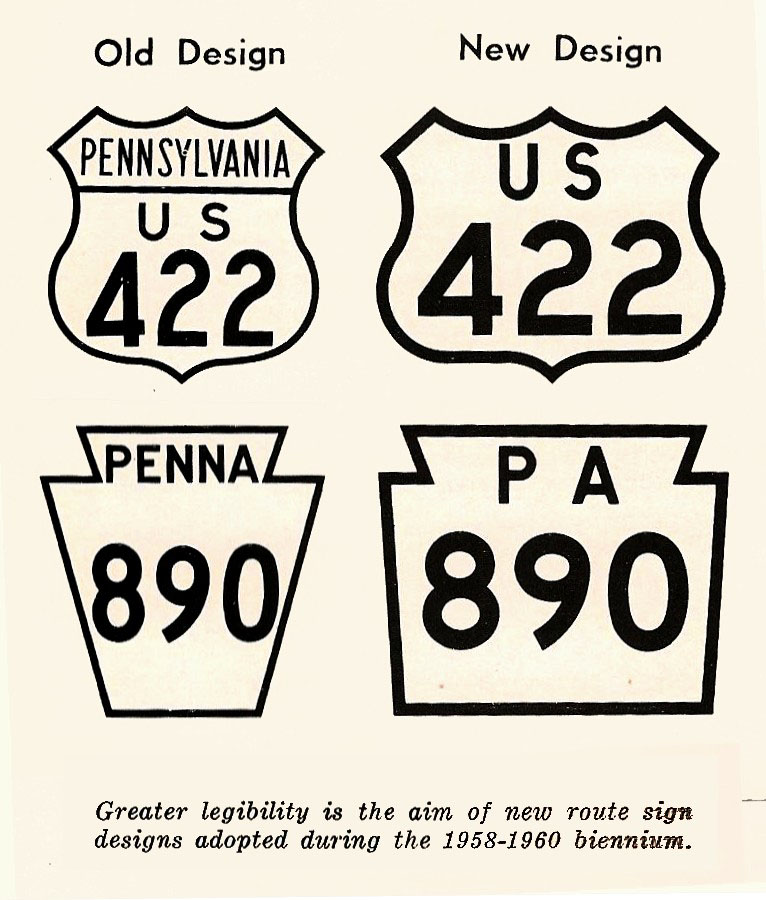 Pennsylvania - U.S. Highway 422 and State Highway 890 sign.