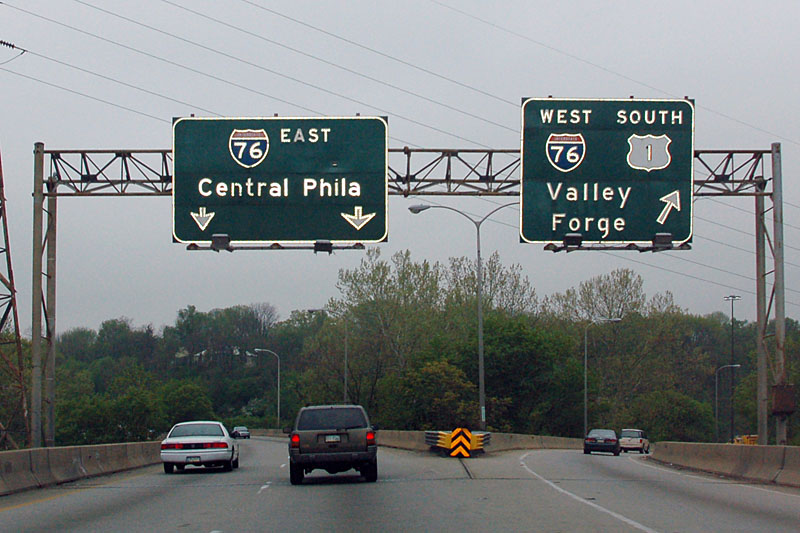 Pennsylvania - Interstate 76 and U.S. Highway 1 sign.