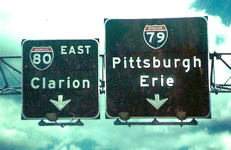 Pennsylvania - Interstate 79 and Interstate 80 sign.