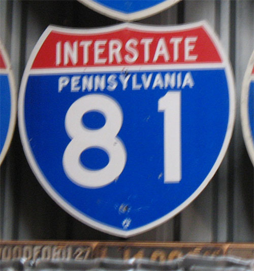 Pennsylvania Interstate 81 sign.