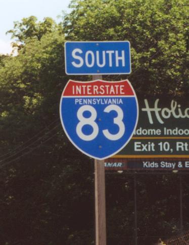 Pennsylvania Interstate 83 sign.