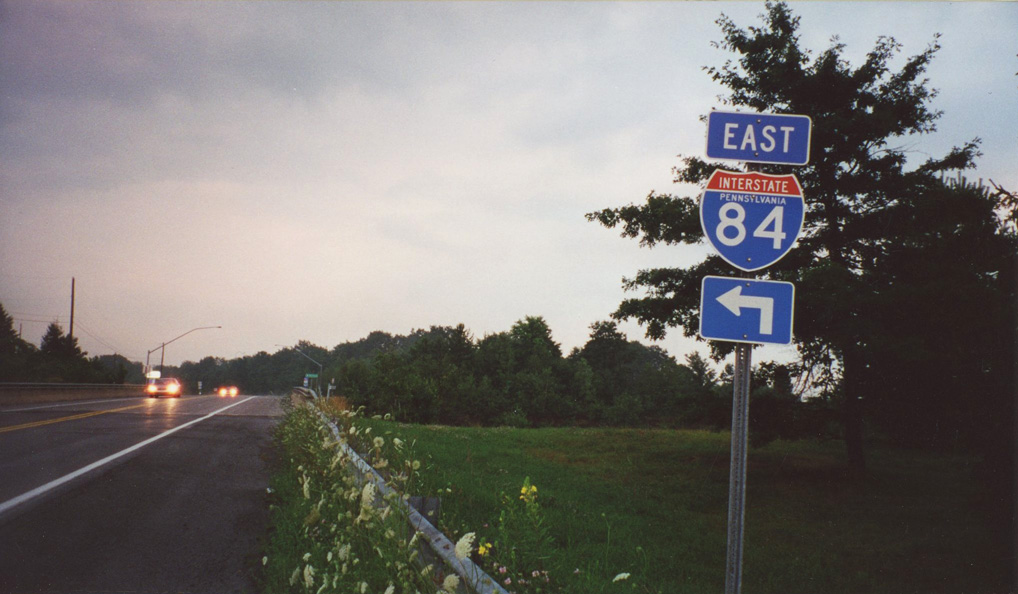 Pennsylvania Interstate 84 sign.