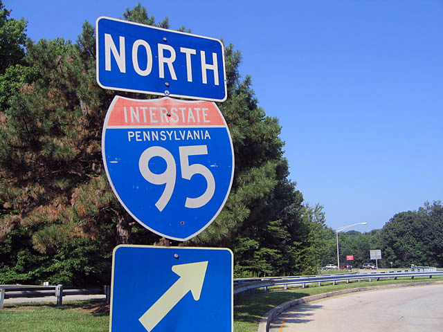 Pennsylvania Interstate 95 sign.