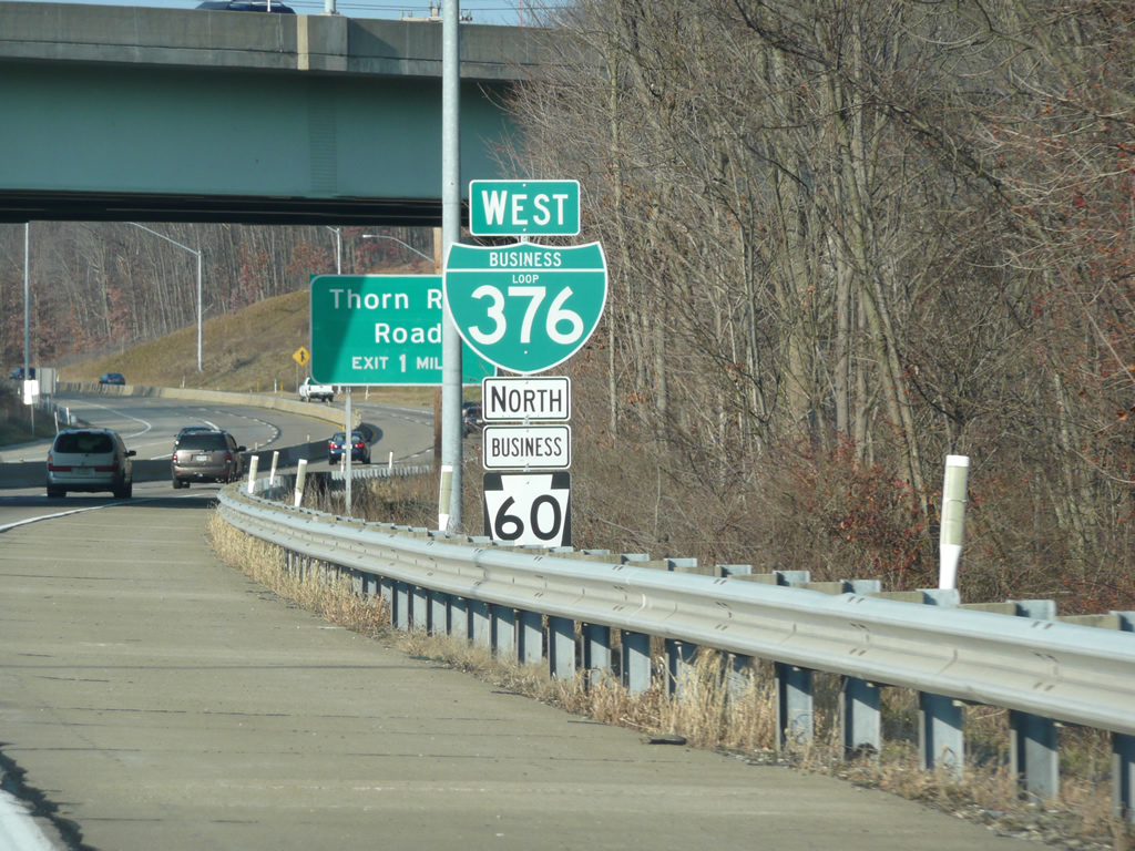 Pennsylvania - business loop 376 and pennsylvania 60 business sign.