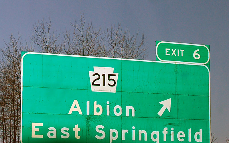 Pennsylvania State Highway 215 sign.