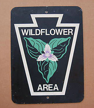 Pennsylvania wildflower area sign.