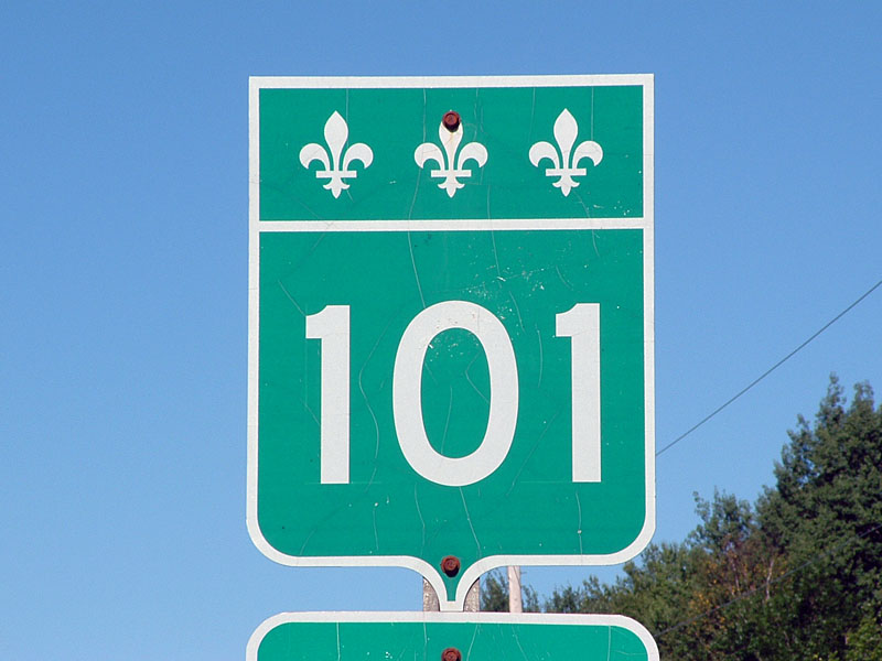 Quebec Provincial Highway 101 sign.