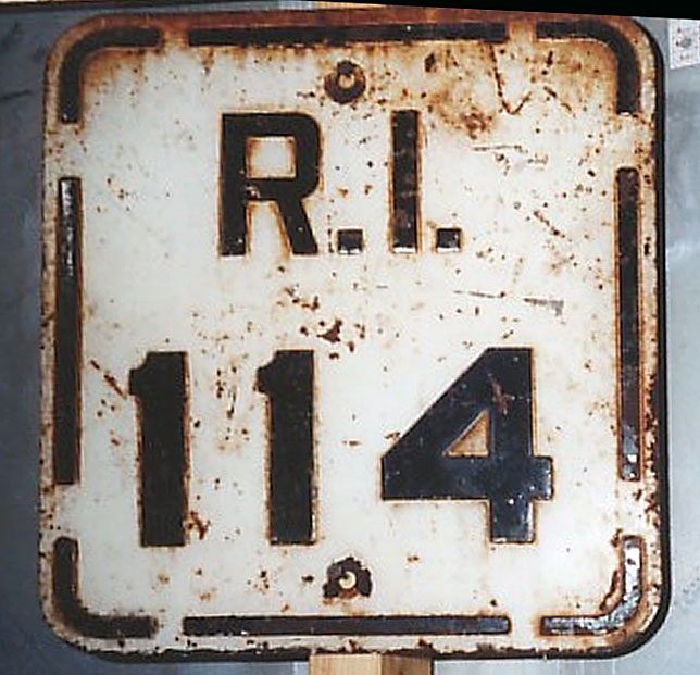 Rhode Island State Highway 114 sign.