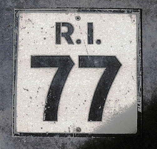 Rhode Island State Highway 77 sign.