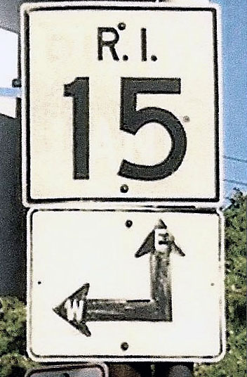Rhode Island State Highway 15 sign.