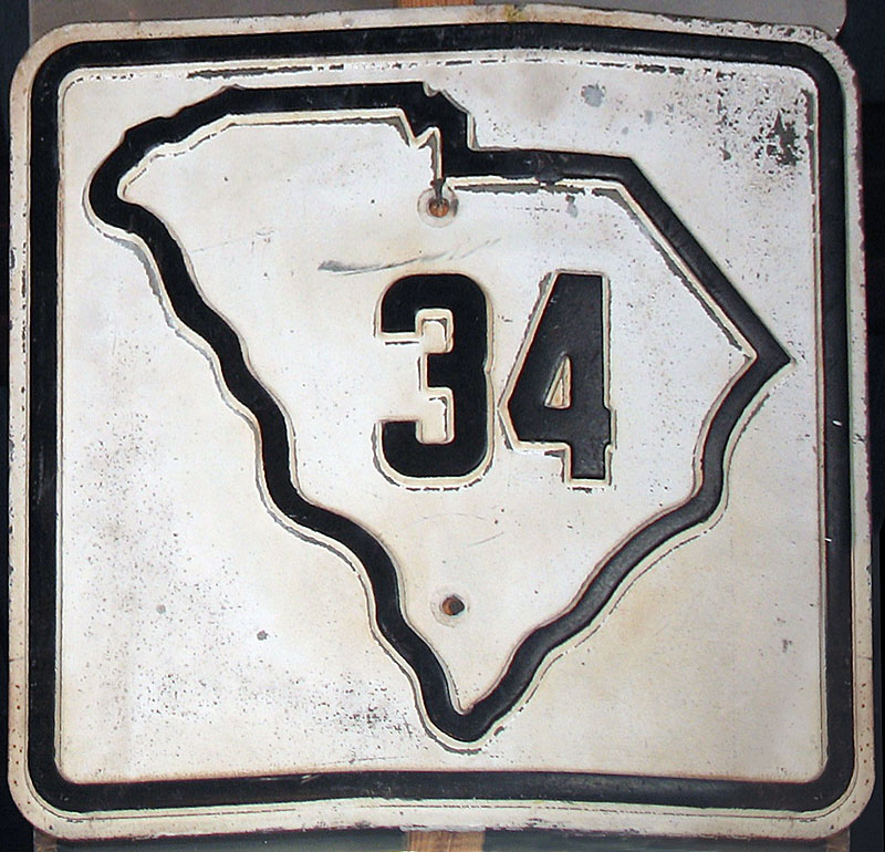 South Carolina State Highway 34 sign.