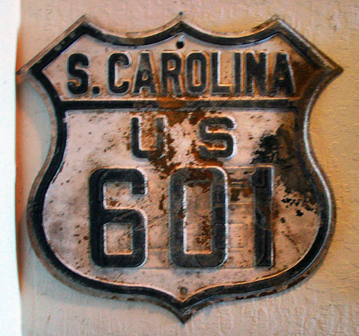 South Carolina U.S. Highway 601 sign.