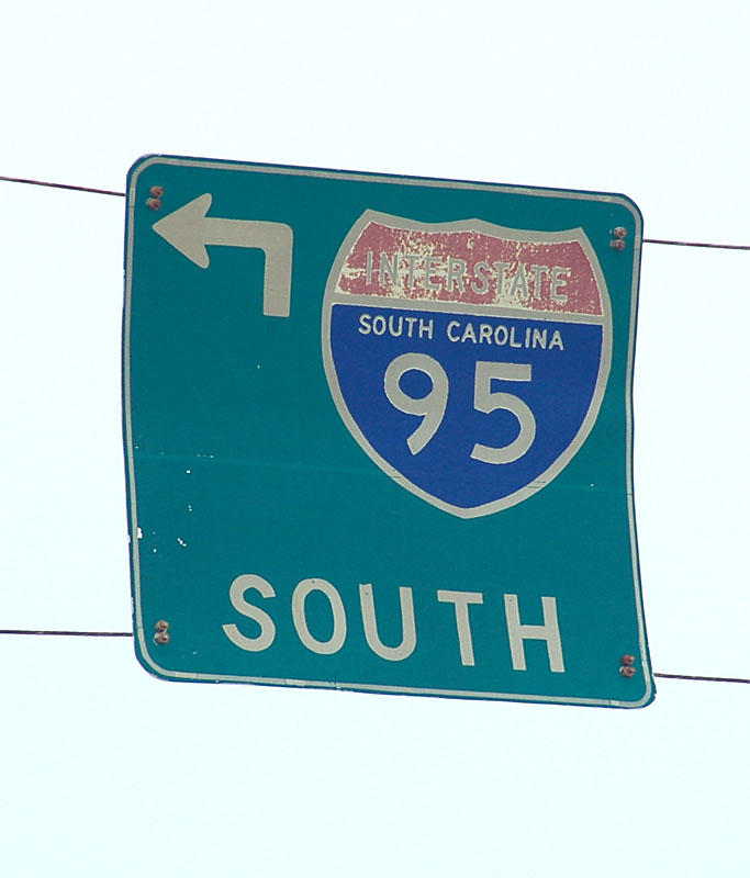 South Carolina Interstate 95 sign.
