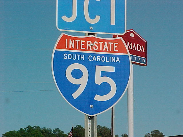 South Carolina Interstate 95 sign.