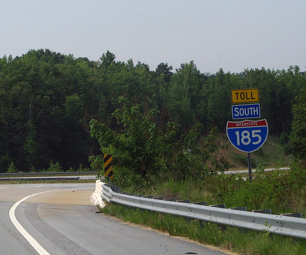 South Carolina Interstate 185 sign.