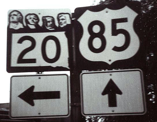 South Dakota - U.S. Highway 85 and State Highway 20 sign.