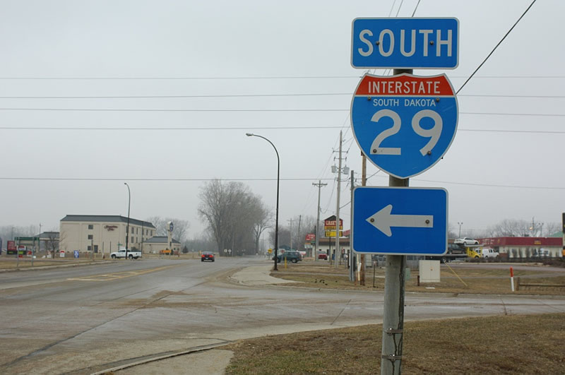 South Dakota Interstate 29 sign.