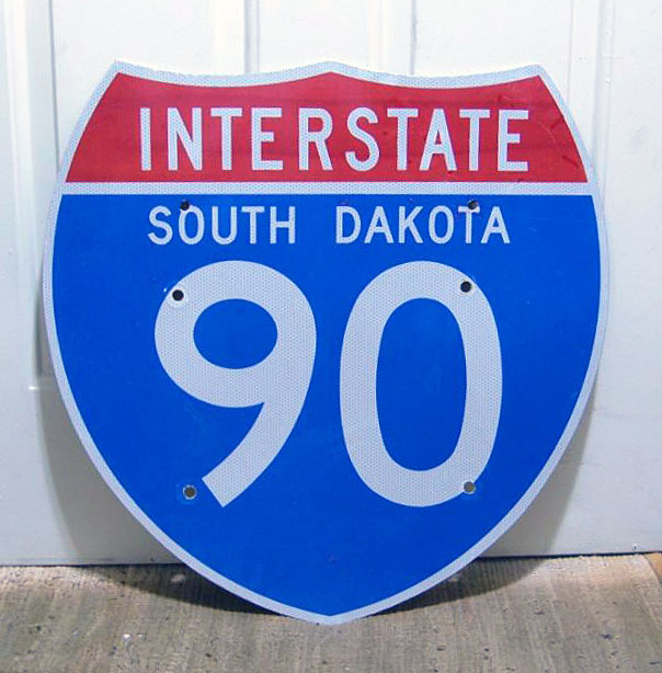 South Dakota Interstate 90 sign.