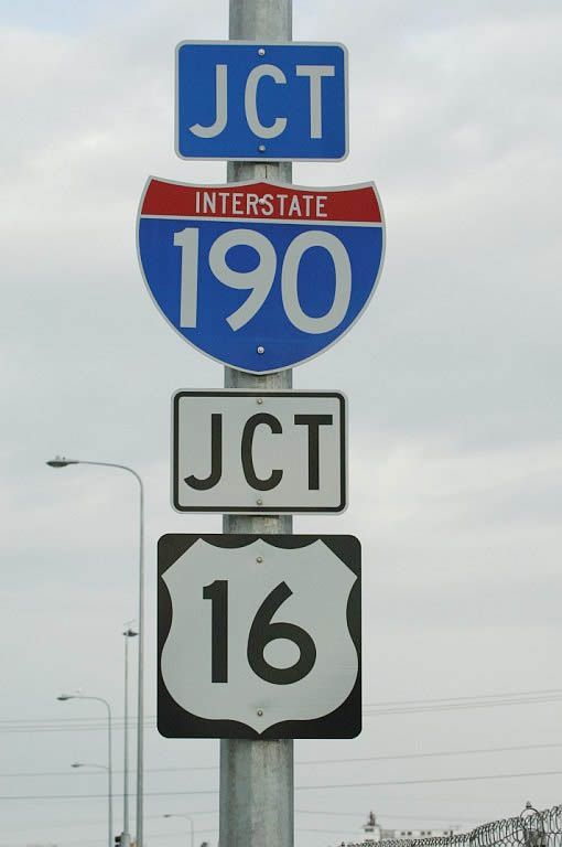 South Dakota - U.S. Highway 16 and Interstate 190 sign.