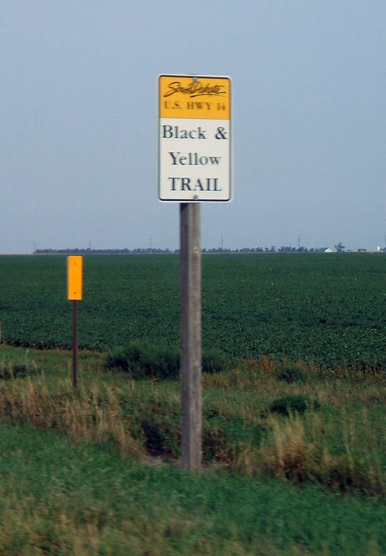 South Dakota Black and Yellow Trail sign.