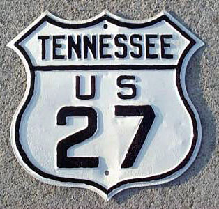 Tennessee U.S. Highway 27 sign.