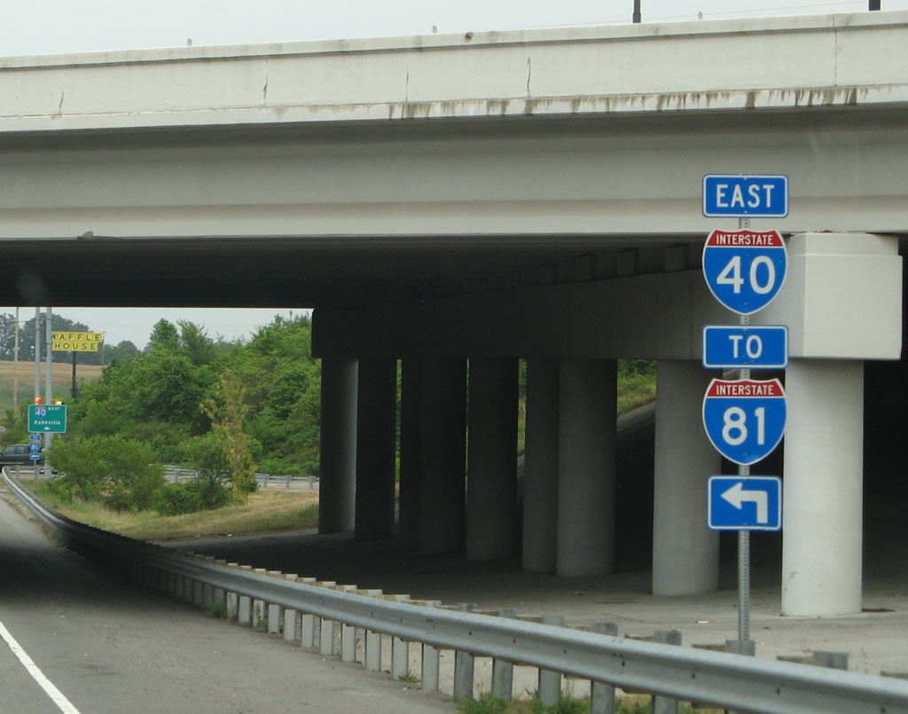 Tennessee - Interstate 40 and Interstate 81 sign.