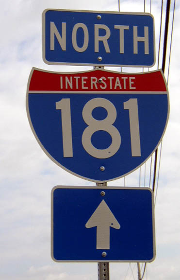 Tennessee Interstate 181 sign.