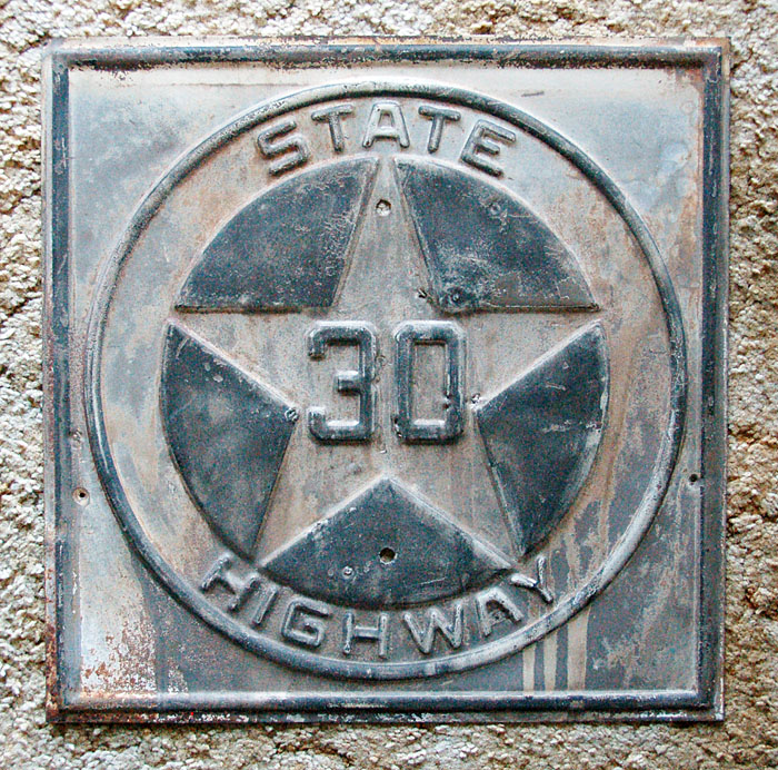 Texas State Highway 30 sign.